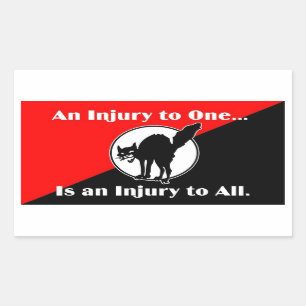 Sticker Rectangulaire une blessure à une est une blessure à tous