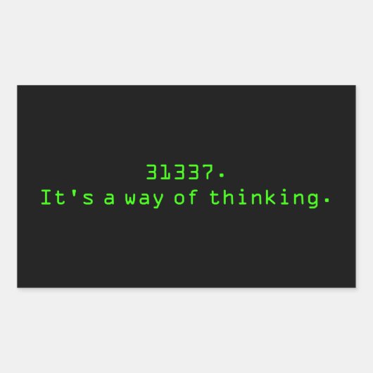 Sticker Rectangulaire Une façon de penser (Devant)