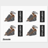 Sticker Rectangulaire Une femme noire enveloppée d'une tête Patrimoine a (Feuille)