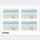 Sticker Rectangulaire Une journée à la plage (Feuille)