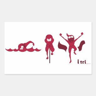 Sticker Rectangulaire Une série de produits avec le logo rouge de "Tri