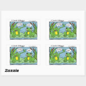 Sticker Rectangulaire "Une touche d'Humour" Frogs Massage Thérapie Comiq (Feuille)