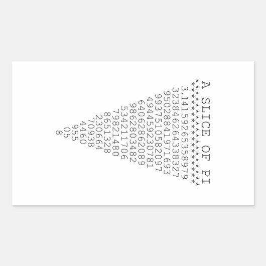 Sticker Rectangulaire Une tranche de Pi Graphic (Devant)