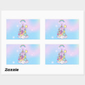 Sticker Rectangulaire Unicorn Party Collection! (Feuille)