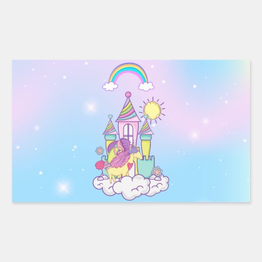 Sticker Rectangulaire Unicorn Party Collection! (Devant)