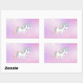 Sticker Rectangulaire Unicorn Party Collection! (Feuille)