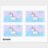 Sticker Rectangulaire Unicorn Party Collection! (Feuille)