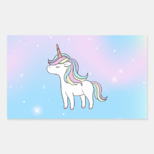Sticker Rectangulaire Unicorn Party Collection!