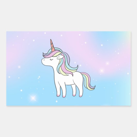Sticker Rectangulaire Unicorn Party Collection! (Devant)