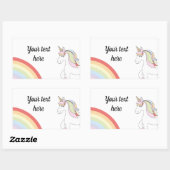 Sticker Rectangulaire Unicorn rainbow (Feuille)