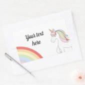 Sticker Rectangulaire Unicorn rainbow (Enveloppe)