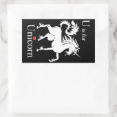 Sticker Rectangulaire Unicorn, U est pour la carte flash Unicorn (Sac)