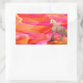 Sticker Rectangulaire Unicorne dans le désert peint (Sac)