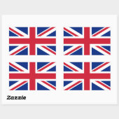 Sticker Rectangulaire Union Jack britannique (Feuille)