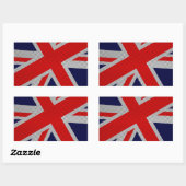 Sticker Rectangulaire Union Jack dynamique sur l'impression en fibre de  (Feuille)