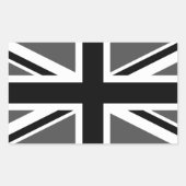 Sticker Rectangulaire Union Jack noir et gris (Devant)