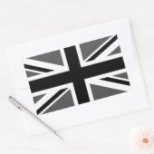 Sticker Rectangulaire Union Jack noir et gris (Enveloppe)
