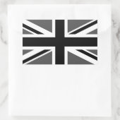 Sticker Rectangulaire Union Jack noire et grise (Sac)