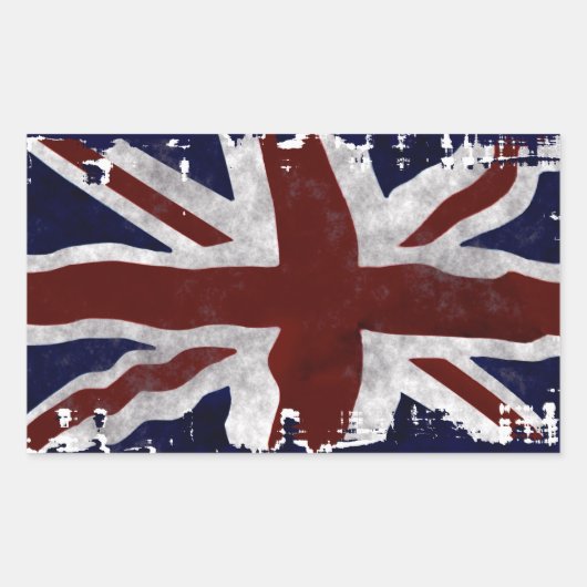 Sticker Rectangulaire Union Jack patriotique, drapeau de l'Union britann (Devant)