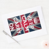 Sticker Rectangulaire Union Jack Reste Calme Et Continue (Enveloppe)