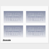 Sticker Rectangulaire Unique Moderne Gris Violet Blanc (Feuille)