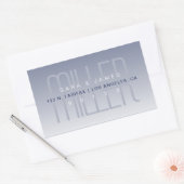 Sticker Rectangulaire Unique Moderne Gris Violet Blanc (Enveloppe)