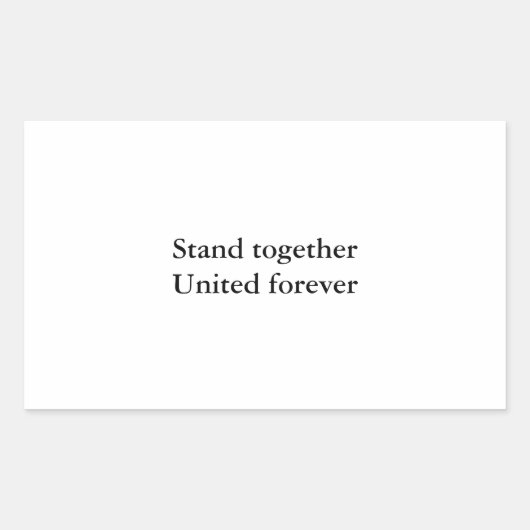 Sticker Rectangulaire Unis pour toujours (Devant)