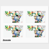 Sticker Rectangulaire Unité dans la diversité : Collection des drapeaux (Feuille)