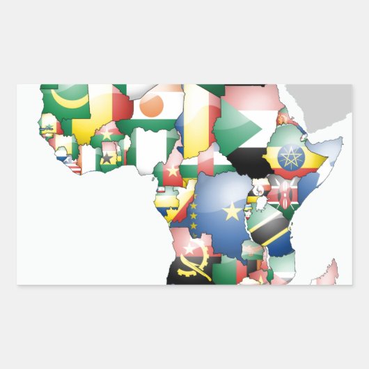 Sticker Rectangulaire Unité dans la diversité : Collection des drapeaux (Devant)