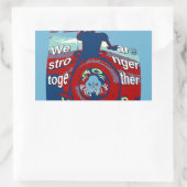 Sticker Rectangulaire United in Hope : Stronger Together - USA Art Print (Sac)