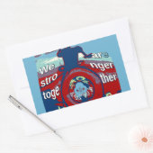 Sticker Rectangulaire United in Hope : Stronger Together - USA Art Print (Enveloppe)