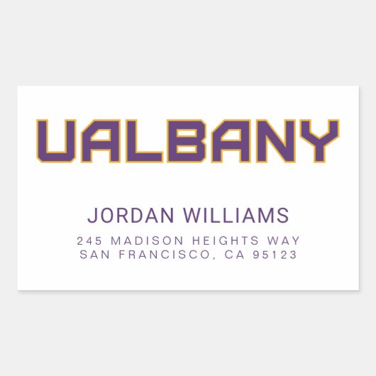 Sticker Rectangulaire Université de Albany Wordmark (Devant)