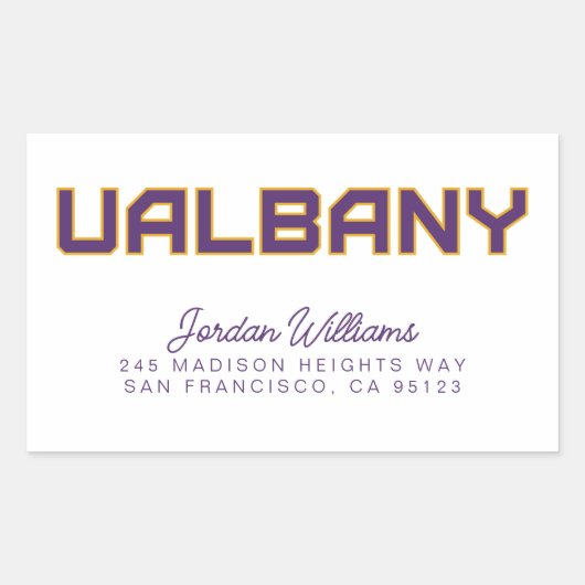 Sticker Rectangulaire Université de Albany Wordmark (Devant)