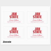 Sticker Rectangulaire Université d'État de Jacksonville JAX STATE Rouge (Feuille)