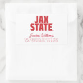 Sticker Rectangulaire Université d'État de Jacksonville JAX STATE Rouge (Sac)