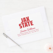 Sticker Rectangulaire Université d'État de Jacksonville JAX STATE Rouge (Enveloppe)