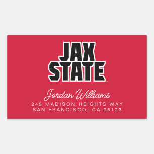 Sticker Rectangulaire Université d'État de Jacksonville JAX STATE Texte