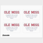 Sticker Rectangulaire Université du Mississippi | Ole Miss Wordmark (Feuille)