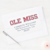Sticker Rectangulaire Université du Mississippi | Ole Miss Wordmark (Enveloppe)