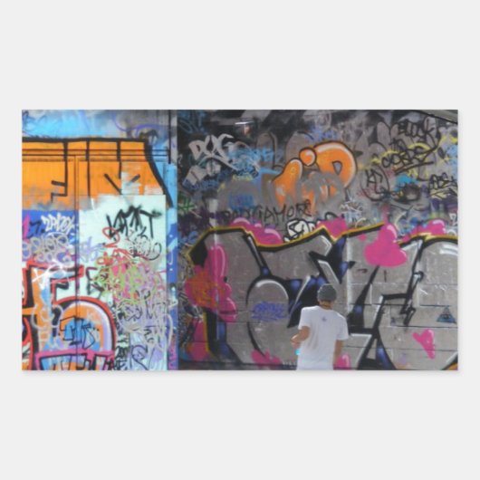 Sticker Rectangulaire Urband Street Art-Graffiti (Devant)