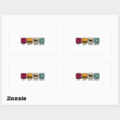 Sticker Rectangulaire Urée Racing Eat Sleep Repeat Slogan Retro Funny (Feuille)