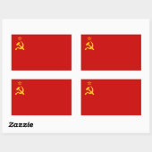Sticker Rectangulaire URSS Union soviétique Drapeau faucon communiste fa (Feuille)