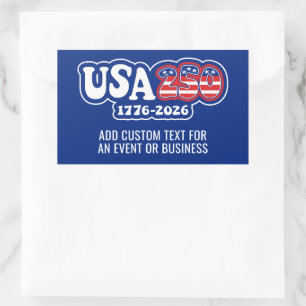 Sticker Rectangulaire USA 250 - 250e anniversaire d'Amérique Rouge Blanc