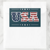 Sticker Rectangulaire USA, design patriotique, (Sac)