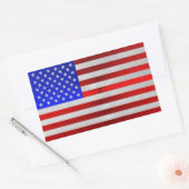STICKER RECTANGULAIRE USA FLAG METAL 2 (Enveloppe)