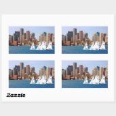 Sticker Rectangulaire USA, Massachusetts. Boston Waterfront Skyline 4 (Feuille)