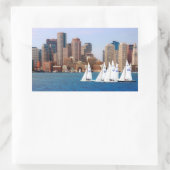 Sticker Rectangulaire USA, Massachusetts. Boston Waterfront Skyline 4 (Sac)