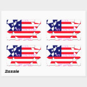Sticker Rectangulaire USA Star Spangled Love My Country of Love (Feuille)