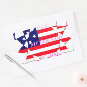 Sticker Rectangulaire USA Star Spangled Love My Country of Love (Enveloppe)