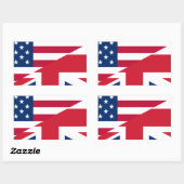 Sticker Rectangulaire usa uk (Feuille)
